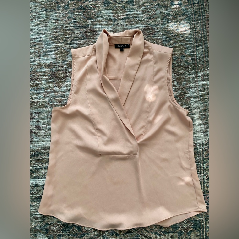 Basque Blush Sleeveless Blouse